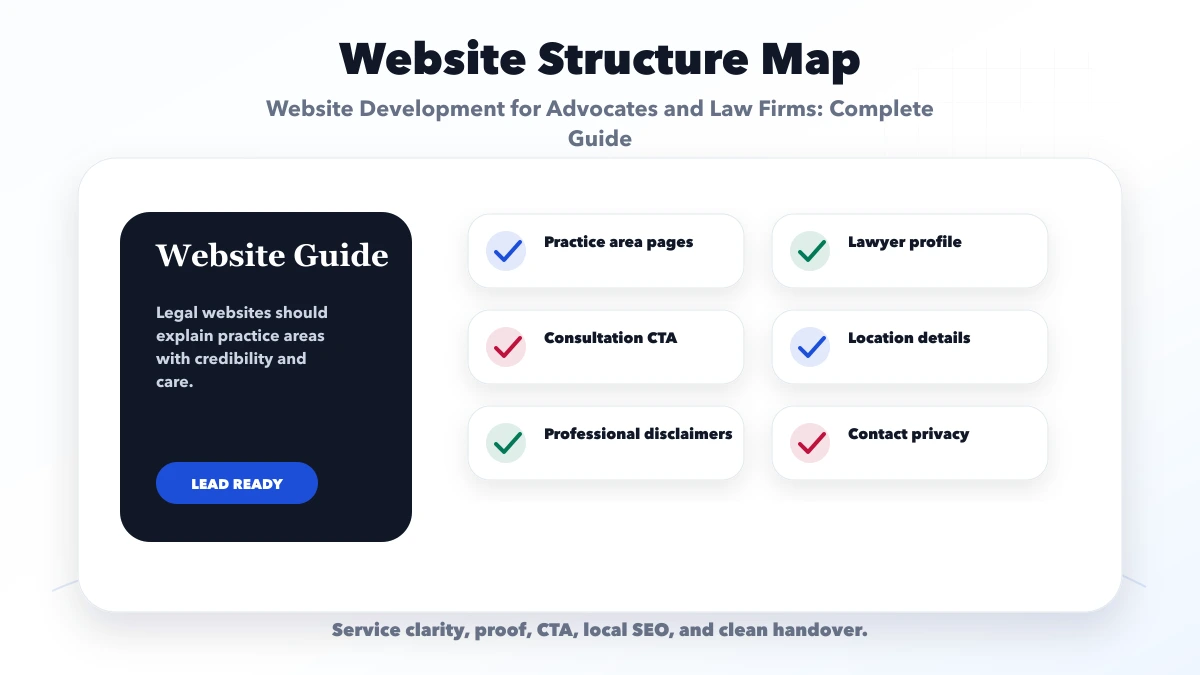 Website Development for Advocates and Law Firms: Complete Guide structure map