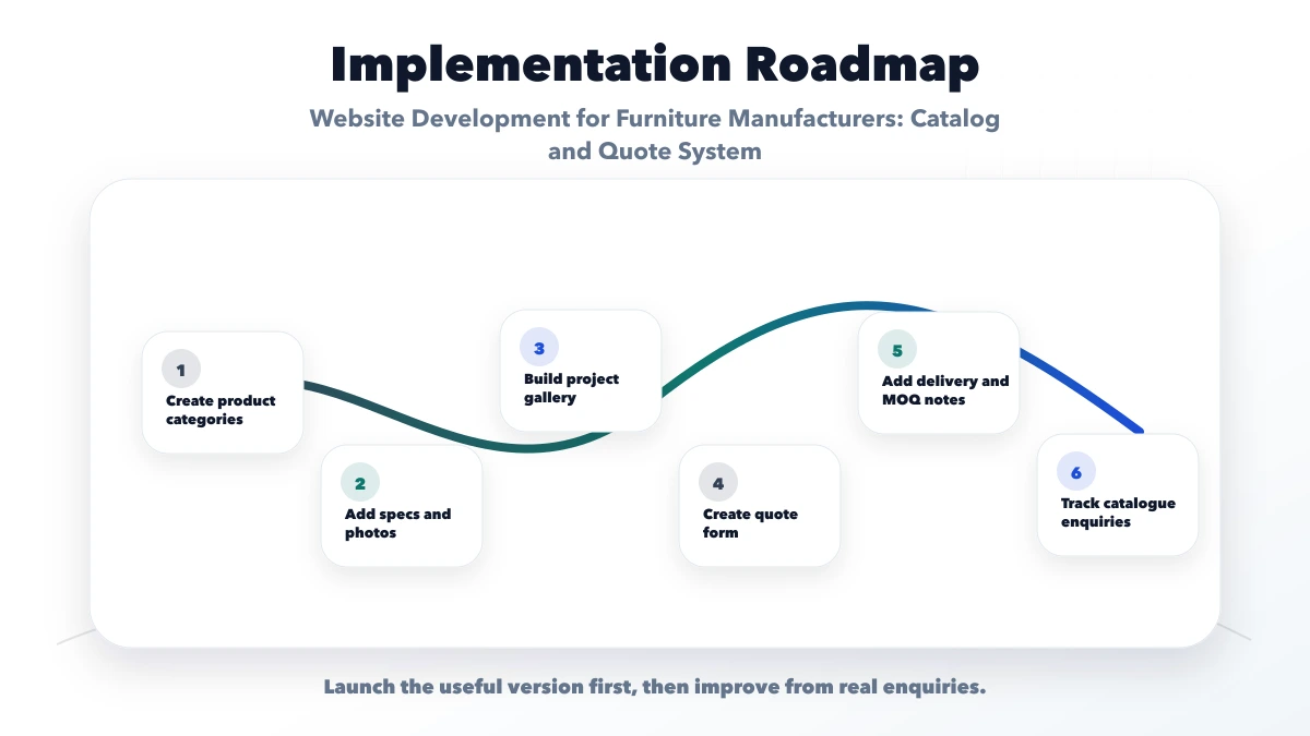 Website Development for Furniture Manufacturers: Catalog and Quote System roadmap