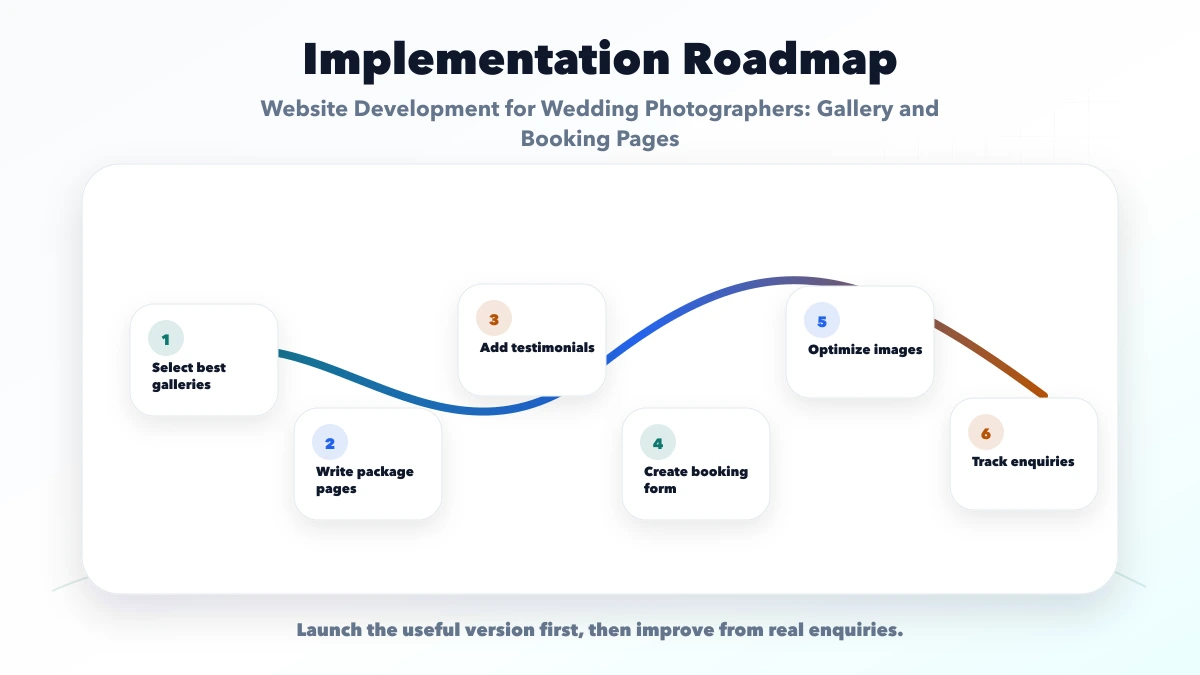 Website Development for Wedding Photographers: Gallery and Booking Pages roadmap