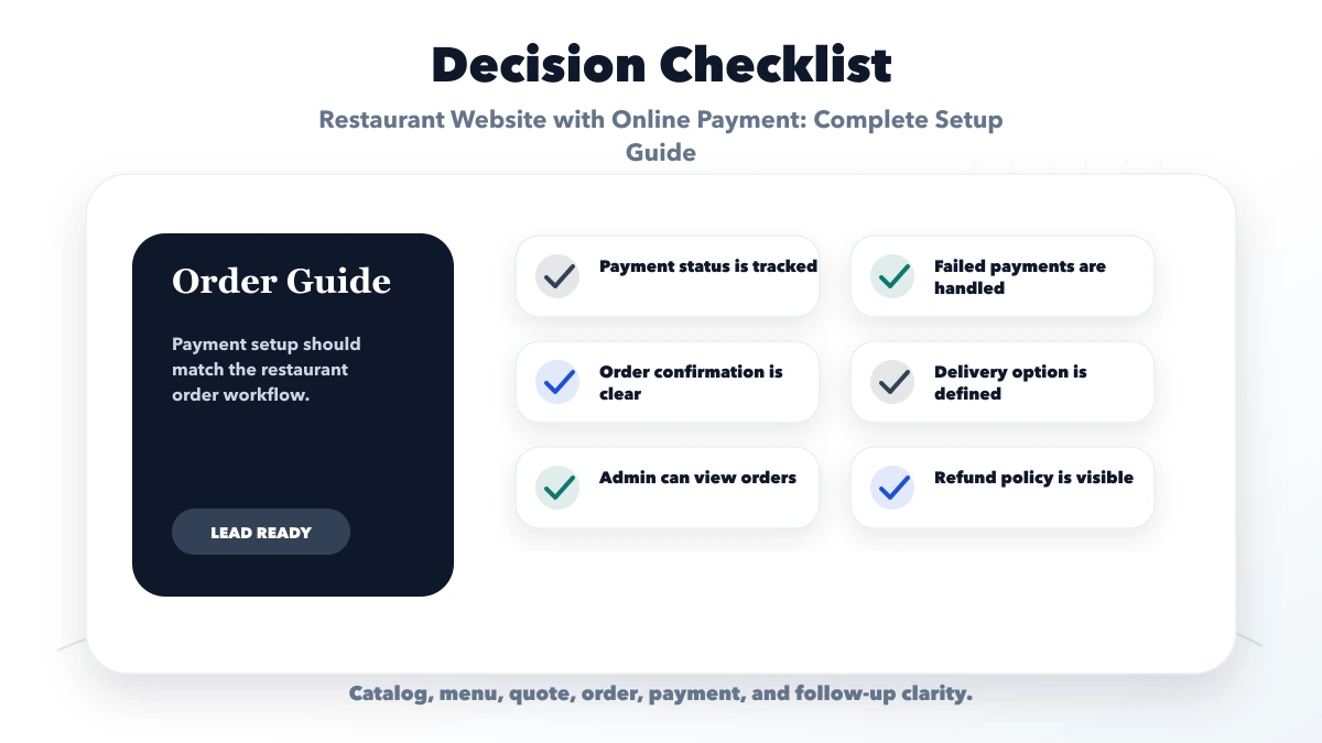 Restaurant Website with Online Payment: Complete Setup Guide checklist