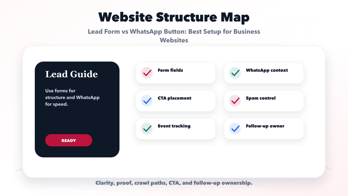 Lead Form vs WhatsApp Button: Best Setup for Business Websites structure map