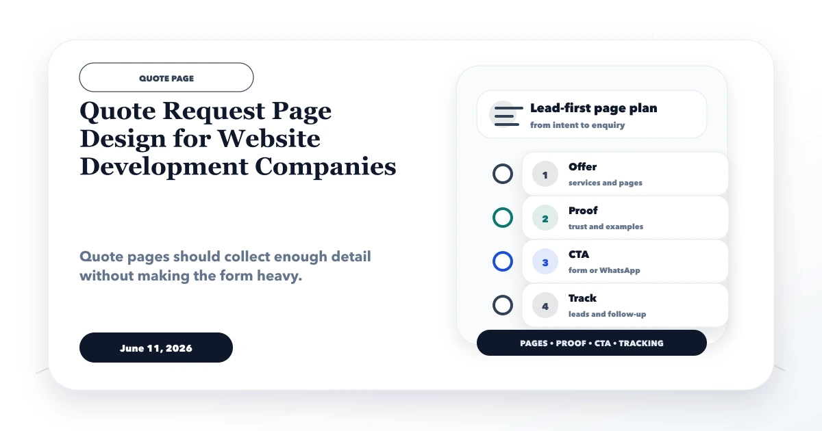 Quote Request Page Design for Website Development Companies