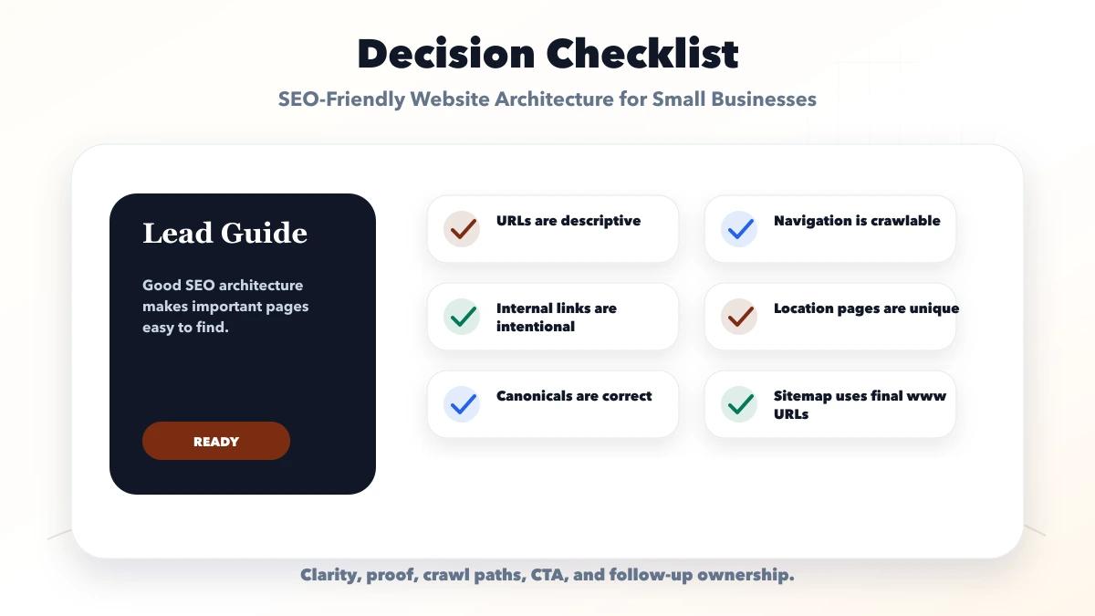 SEO-Friendly Website Architecture for Small Businesses checklist