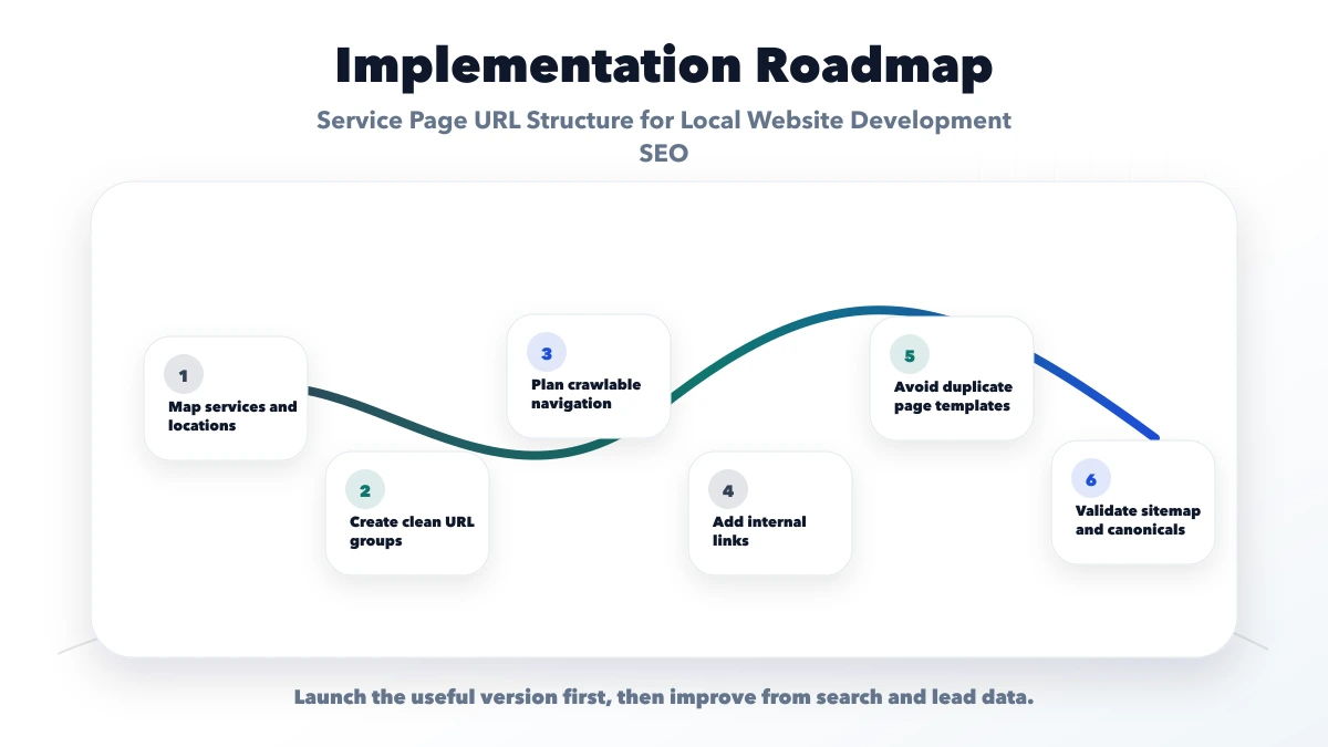 Service Page URL Structure for Local Website Development SEO roadmap