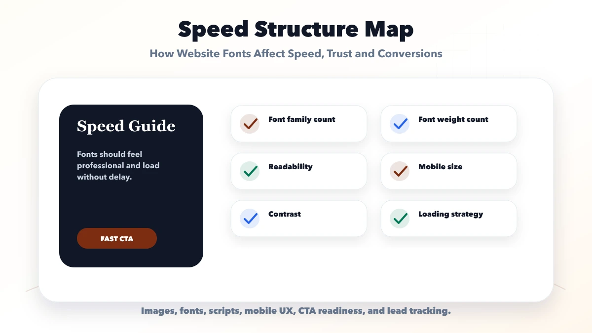 How Website Fonts Affect Speed, Trust and Conversions structure map