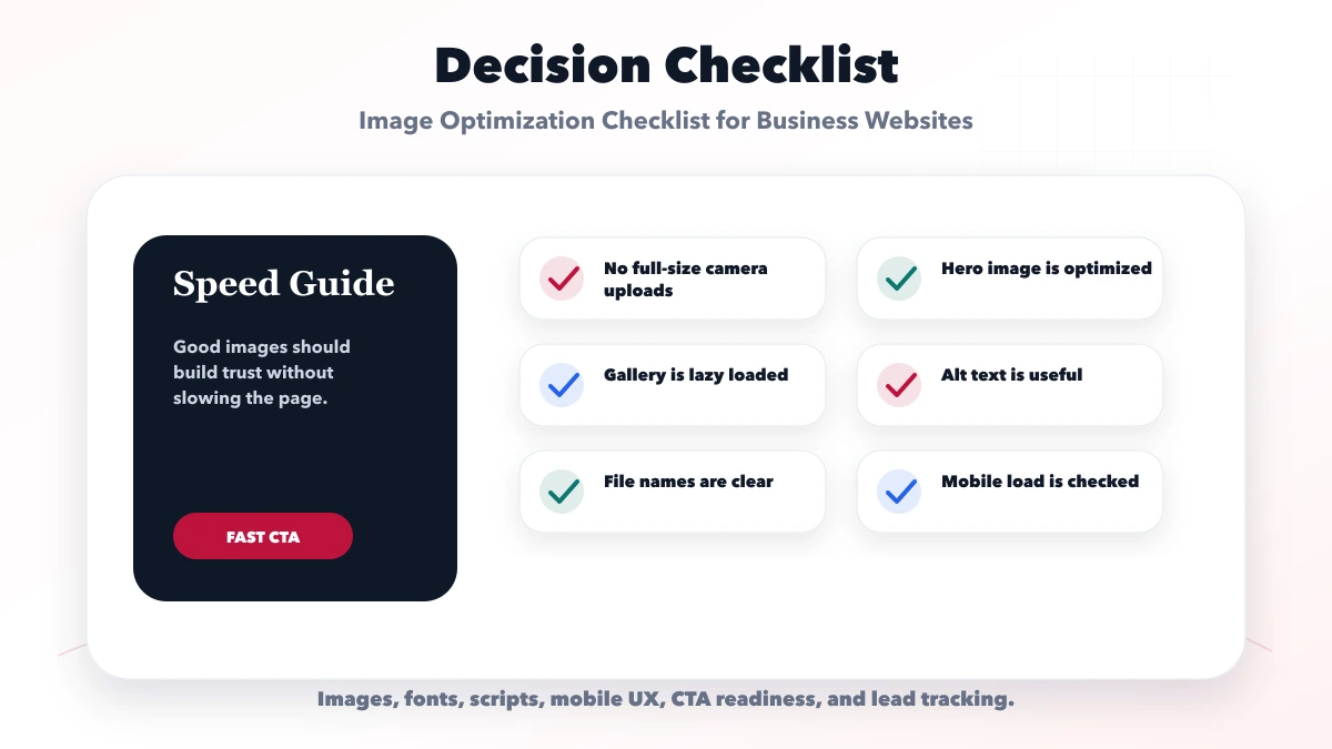 Image Optimization Checklist for Business Websites checklist