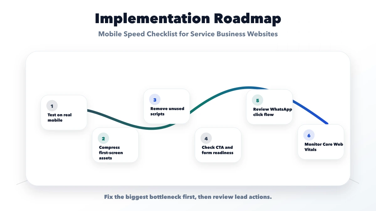 Mobile Speed Checklist for Service Business Websites roadmap