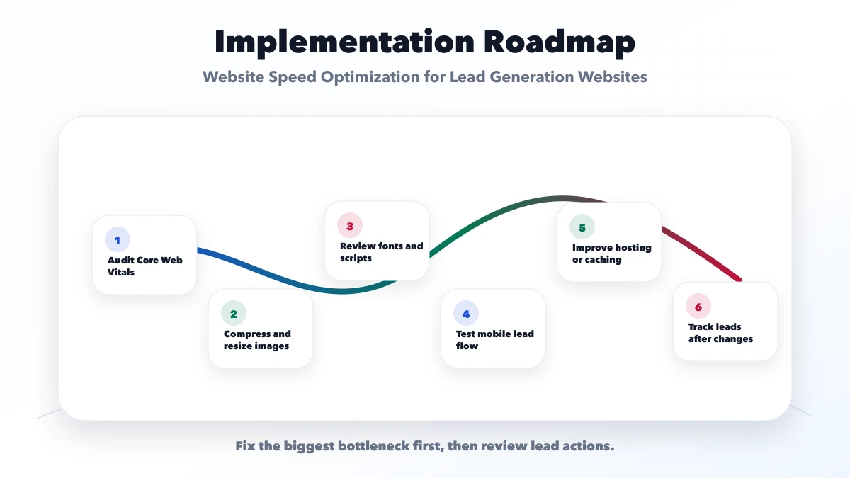 Website Speed Optimization for Lead Generation Websites roadmap