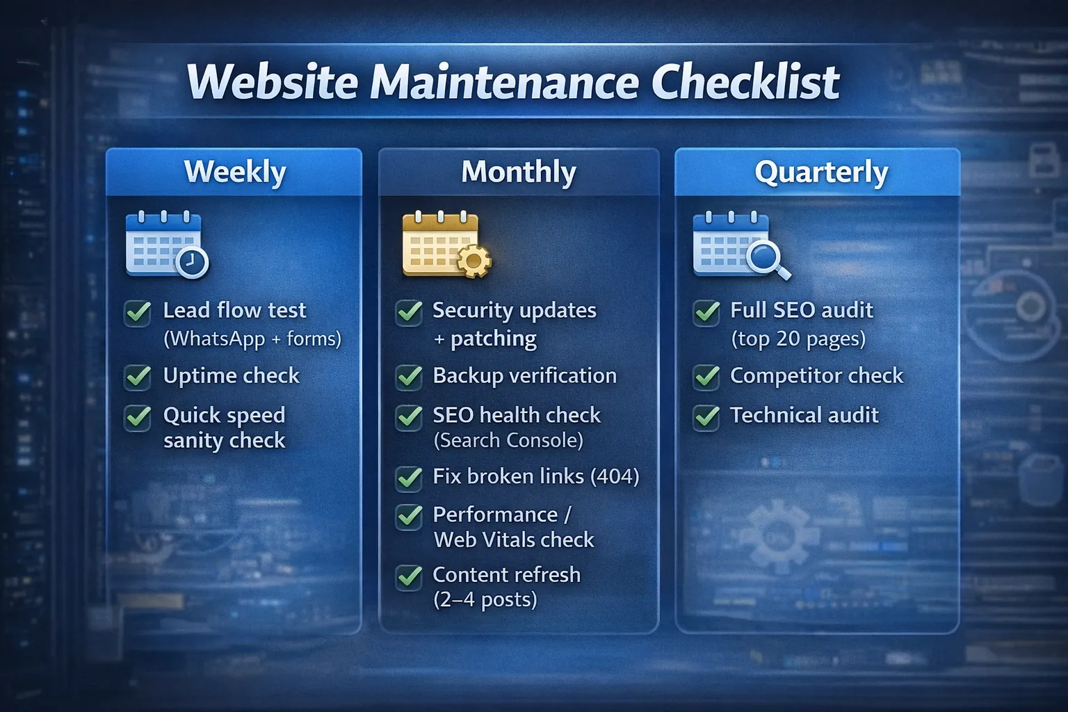 Website maintenance checklist