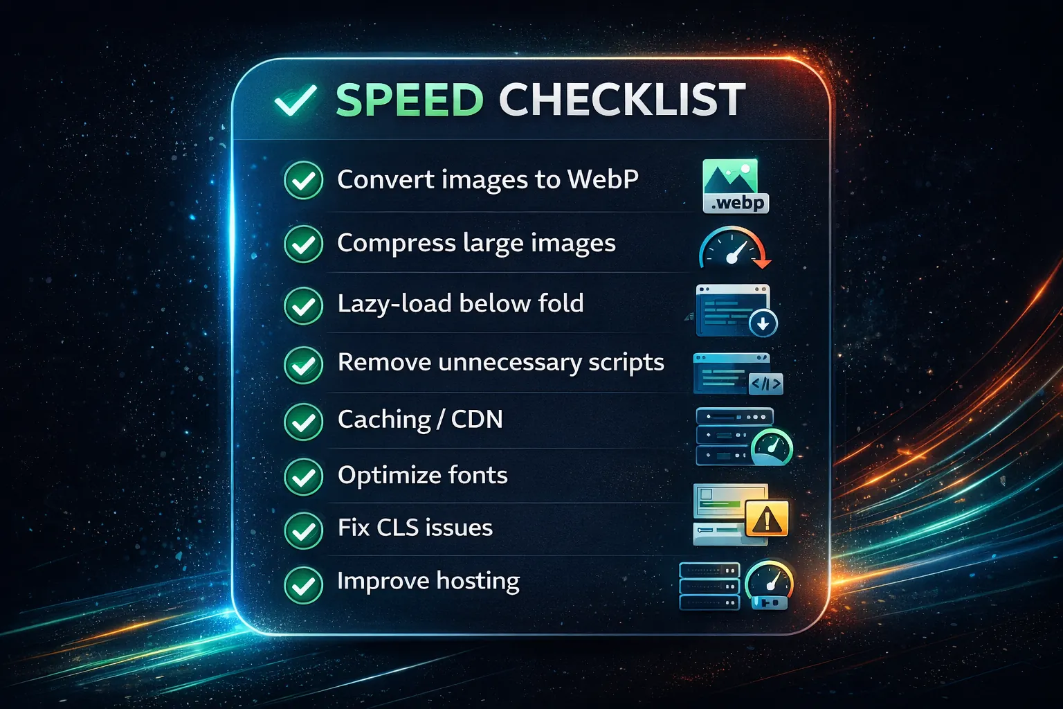 Website speed checklist