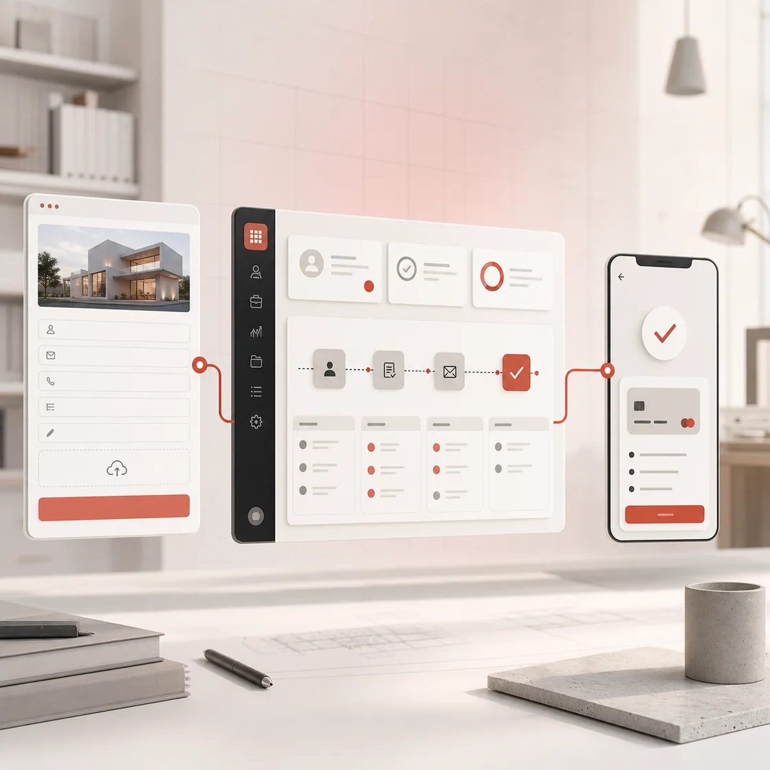 Website enquiry connected to CRM workflow and mobile confirmation