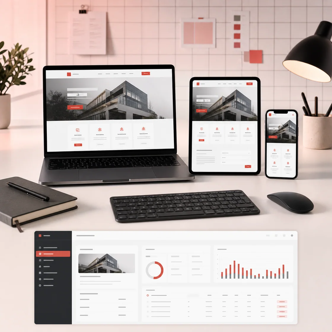 Responsive website and web application across desktop, tablet and mobile