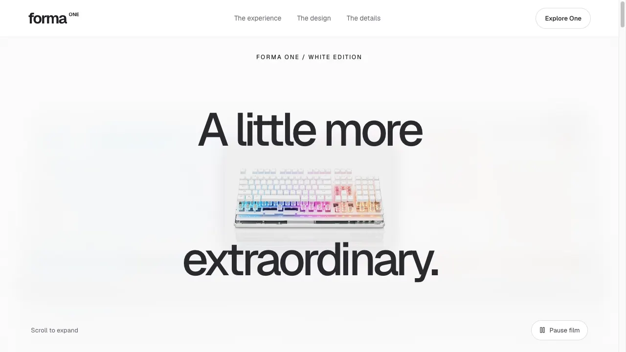 FORMA One Keyboard Experience