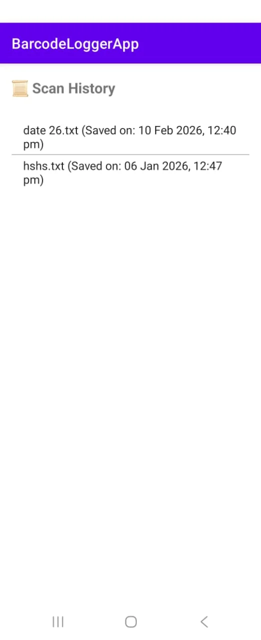 Barcode Logger App Export